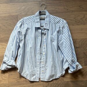 Free Assembly Light Blue and White Striped Shirt size Med